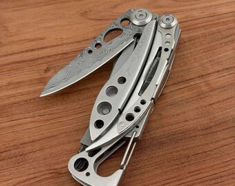 Premium 67-Layer VG10 Core Damascus Steel Replacement Blade for Leatherman Skeletool