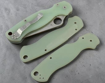 Custom Jade G10 Scales for Spyderco Paramilitary 2 – Lightweight Replacement Handles