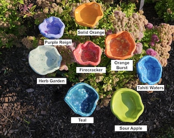 Handmade Ceramic Pollinator Watering Station, Bee & Butterfly Garden Puddler, Outdoor Garden Decor