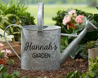 Galvanized Personalized Watering Can, Custom Garden Watering Can Gift, Garden Accessories, Gardening Gift