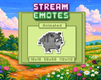Animated Raccoon Emote for Streams and Chat Servers,  Running Raccoon "Jimothy" Meme Asset for Comedy Streamers, 1 Design (3 GIF Files)