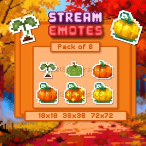 Cozy Pixel Pumpkin Sub & Bit Badges, Halloween Assets for Cottagecore Streamers, 6 Pumpkin Growing Stages, Instant Download PNG Files