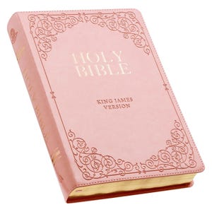 KJV Giant Print Holy Bible Pink Faux Leather, King James Version Bible