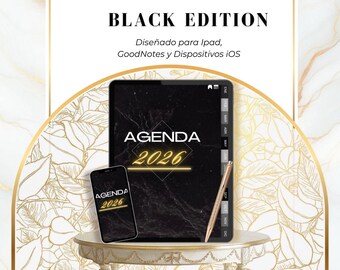 2026 Digital Planner Black Edition | Luxury Organizer for iPad and Tablet | Financial Planner | Goodnotes Executive Journal