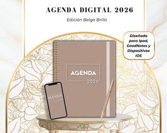 Beige Digital Planner 2026 | Organizer with Top Tabs | Includes 21-Day Challenge and Birthdays | Minimalist Planner for iPad Goodnotes