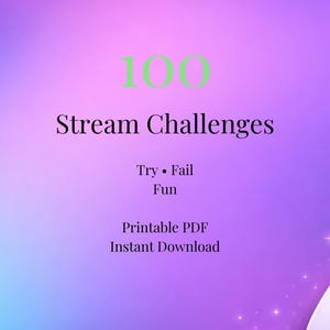 100 idées de défis pour streamer (PDF imprimable) : défis amusants pour Twitch et YouTube, à télécharger.