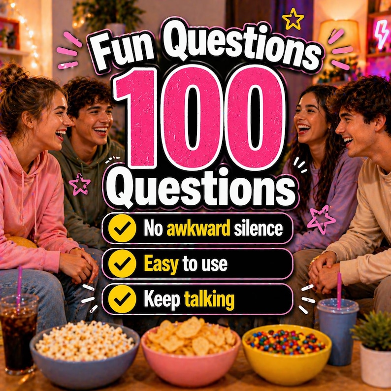 Random questions for friends 100 questions printable PDF when bored ...
