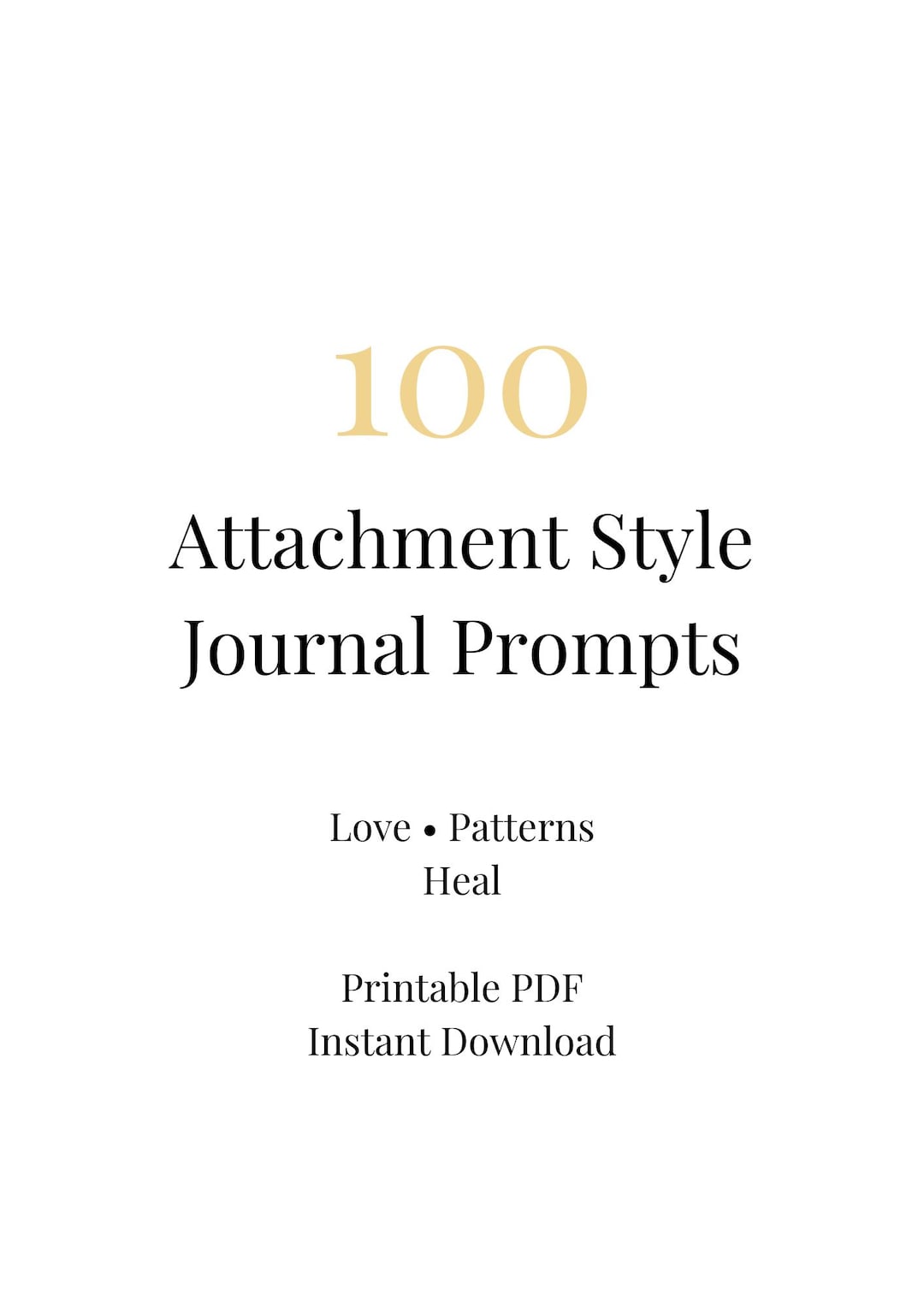 Attachment Style Journal Prompts 100 Prompts Printable PDF Relationship ...