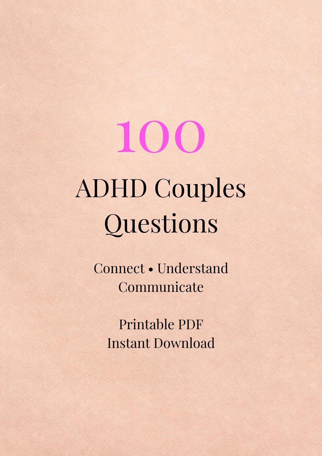 Reduce Questions ADHD Couples Conversation Questions 100 Questions Printable PDF Improve ...