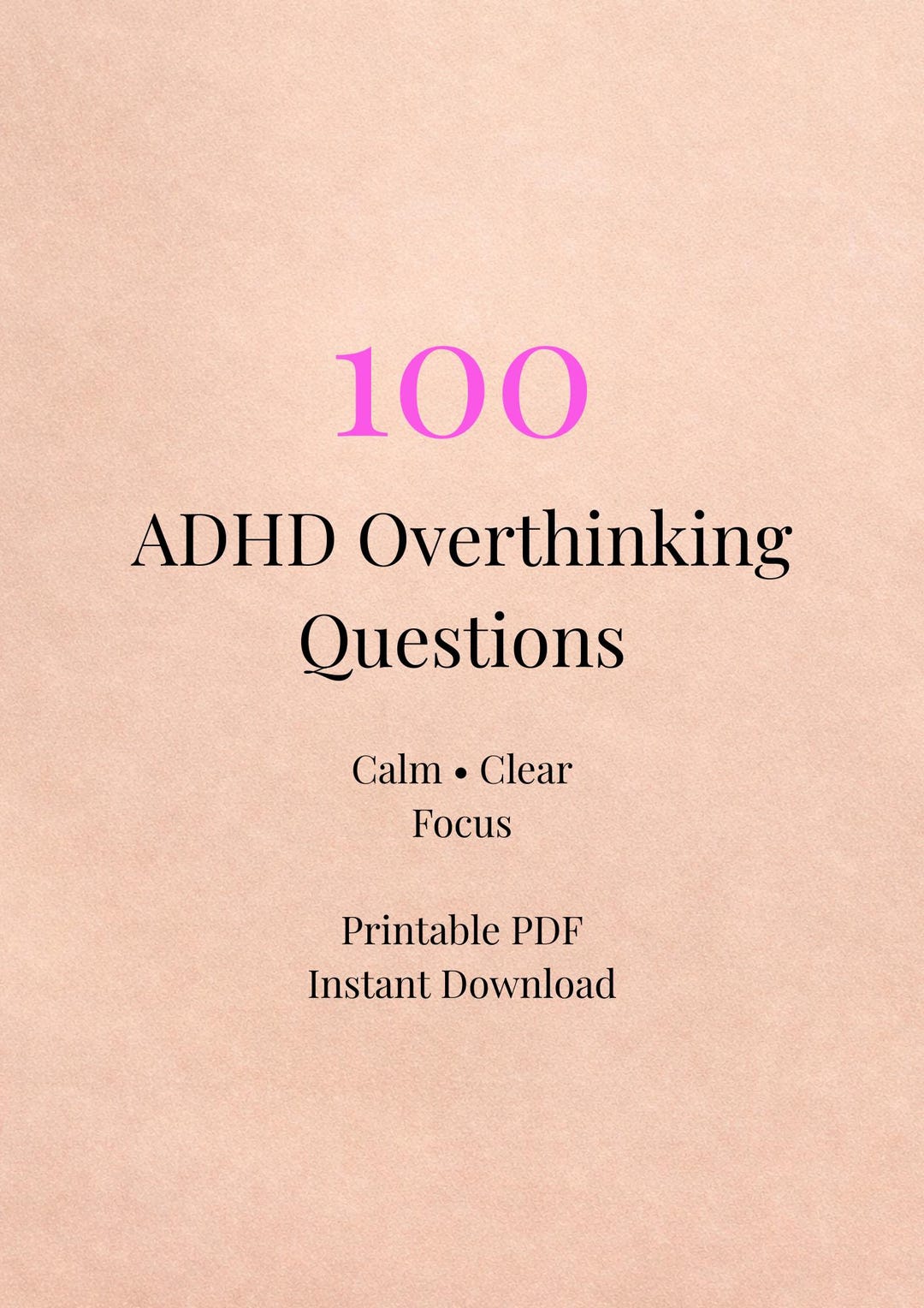 Adhd Racing Thoughts ADHD Overthinking Conversation Questions for Adults Printable PDF Calm ...
