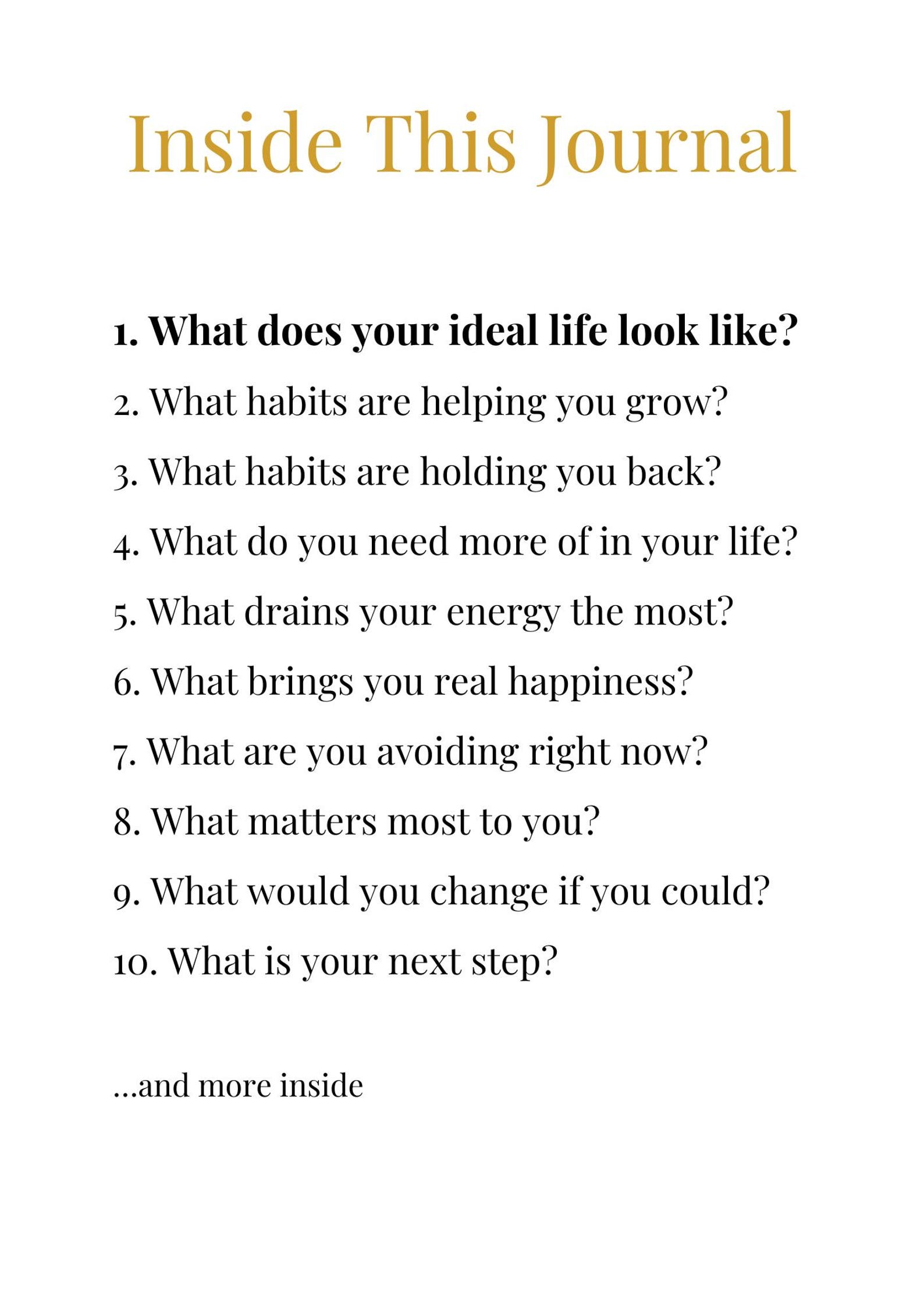 Deep Journal Prompts 100 Prompts Printable PDF Self Reflection Personal ...