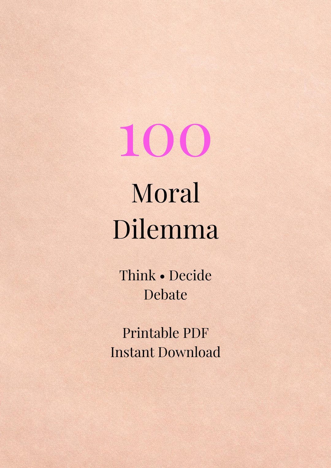 Moral Dilemma Questions 100 Questions Printable PDF Deep Thinking ...