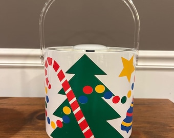 Vintage Georges Briard Domostyle Christmas Ice Bucket MCM Holiday Barware Rare