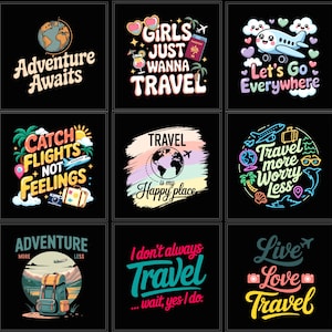 Travel Quotes PNG SVG Designs| Sublimation | Airplane Beach Holiday | Vacation Graphic Tee | Adventure Clipart