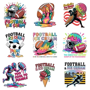 Football Drip Graphic Bundle | Game Day Shirt Design | Sports Team Clipart | Printable File