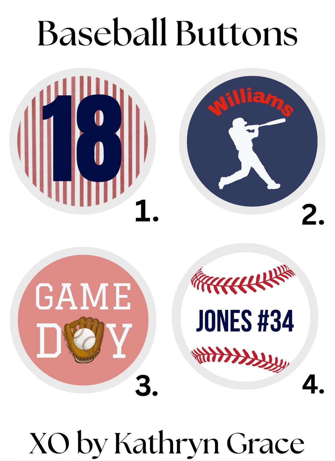 Custom Baseball Buttons - Etsy