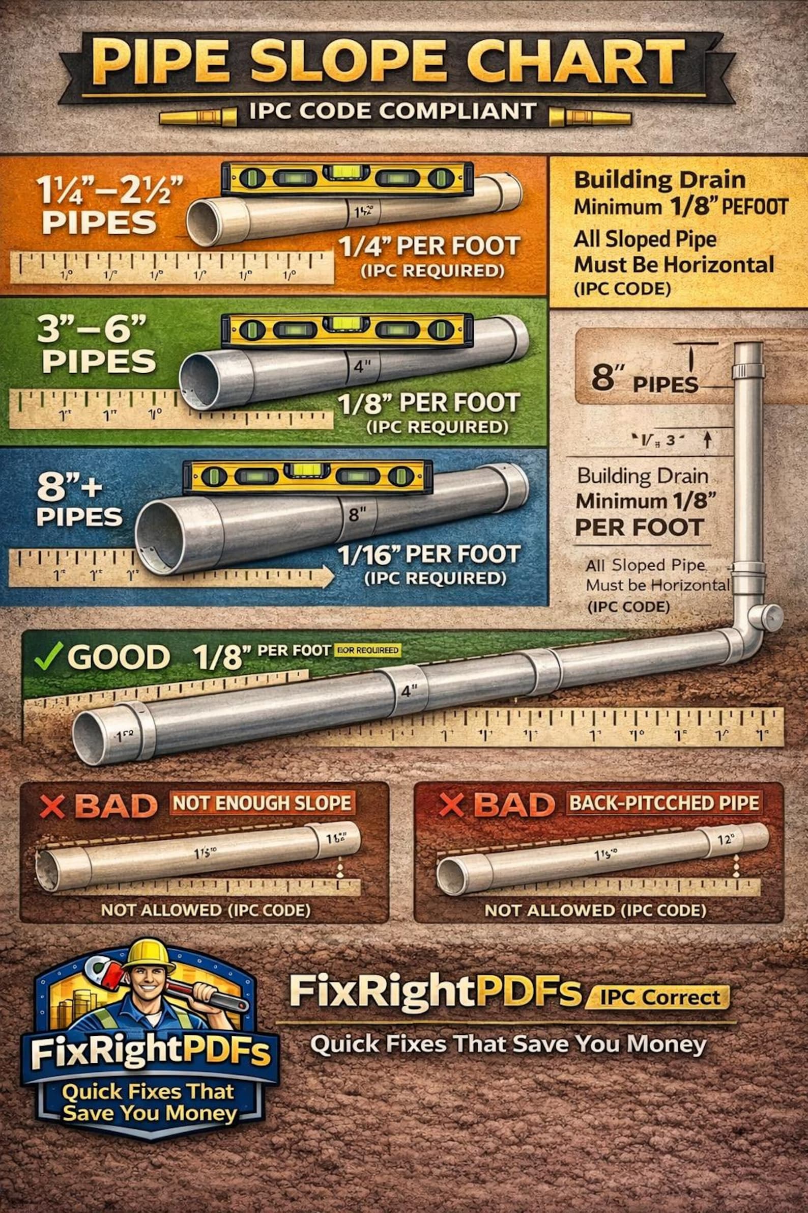 IPS PRO Plumbing Rough-in Dimensions Chart | Toilet, Lav, Shower, Tub ...