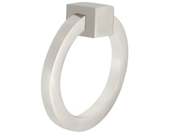 4” Cabinet Ring Pull | Round Drawer Handle | Satin Nickel, Chrome, Brushed Brass, Polished Nickel