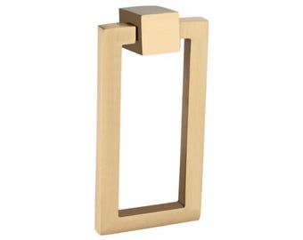 Rektangulärt ringhandtag | Lådbeslag i massiv sandgjuten mässing (5 x 10 cm)