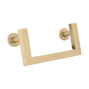 Maniglia per mobile semiquadrata in ottone massiccio / Maniglia per cassetto moderna e geometrica (10 cm)