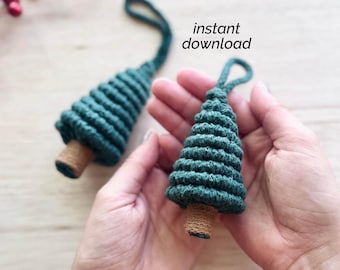 PDF Macrame Pattern | 3D Tiny Tree Ornament | Beginner to Intermediate