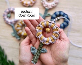 PDF Macrame Pattern | Delia Rearview Mirror Charm | Beginner to Intermediate