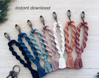 PDF Macrame Pattern | Helix Wristlet Keychain | Beginner