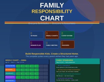 Family Chore Chart and Responsibility Tracker | Build Accountability ...