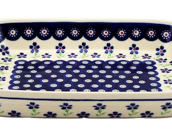 Polish Pottery Rectangular Baking Dish 10 x 8" Hand Made by Zaklady Boleslawiec Poland