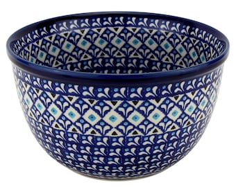 Unikat Polish Pottery Bowl 13” Signed T Liana Ceramika Artystyczna