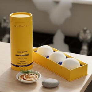 Set de bombas de baño Skin Glow: Aceite esencial de cúrcuma, árnica y naranja hidratante