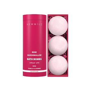XL Rosen Badekugeln | Natürliches ätherisches Rosen-, Vanille-, Jasmin-, Mandelöl | Luxuriöses Aromatherapiebad |Self-Care-Geschenk|Herbstdüfte