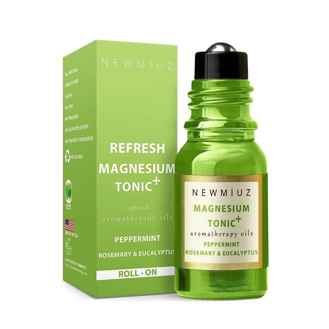 Magnesium Rollon 10ml All Natural Essential Oil Peppermint, Rosemary