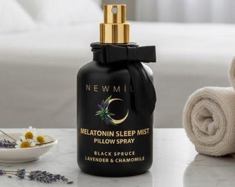 Spray para Travesseiro Deep Sleep | Névoa de Aromaterapia com Melatonina para Sono, Relaxamento e Alívio do Estresse | Lavanda e Camomila | Spray para Ambientes | Presente de Boas-Vindas
