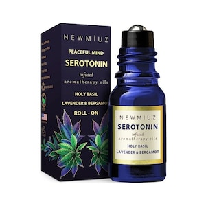 Serotonin Roll-On 10ml|Natural Calming Essential Oil With Holy Basil, Lavender, Bergamot|Aromatherapy Rollerball|Self-Care Gift For Her