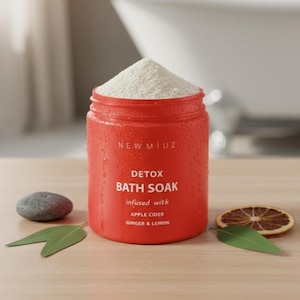 Banho de imersão desintoxicante: cidra de maçã, gengibre e limão - alívio natural do estresse