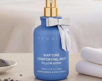 Vaporisateur d'oreiller Brume réconfortante | Brume d'aromathérapie apaisante pour le soulagement du stress et la relaxation | Vanille, bois de cèdre| Linge de maison, vaporisateur d'ambiance|Cadeau de pendaison de crémaillère
