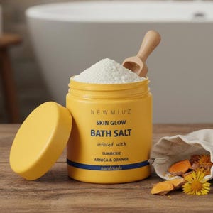 Sal de banho de cúrcuma: banho iluminador para a pele com arnica e laranja