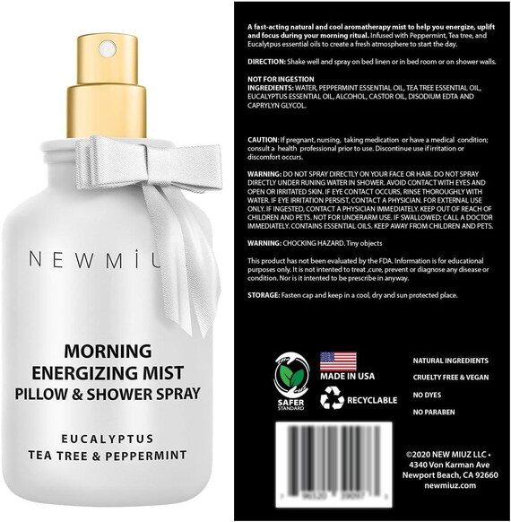 Energizing Shower Pillow Spray Peppermint,eucalyptus,tea Tree
