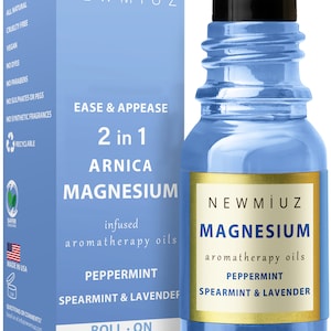 Arnica Oil Infused Roll-On | All Natural Lavender & Bergamot Essential Oils|Stress and Headache Relief|Aromatherapy Self-Care Gift For Her