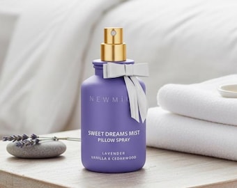 Spray para Travesseiro Sweet Dreams Sleep | Lavanda, Baunilha e Cedro | Névoa de Aromaterapia para Calmante, Alívio do Estresse e Relaxamento | Presente de Boas-Vindas
