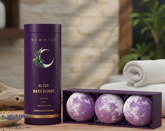 XL Sleep Bath Bombs: Handmade Lavender Chamomile Essential Oils