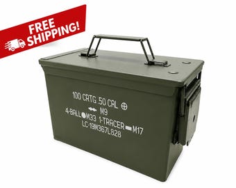 Genuine US Army M2A2 Ammo Can | Steel Waterproof Storage Box (5.56, .50 Cal)
