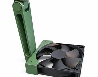 Articulating Magnetic Fan Mount for Greenhouse Cabinets,  with Fan