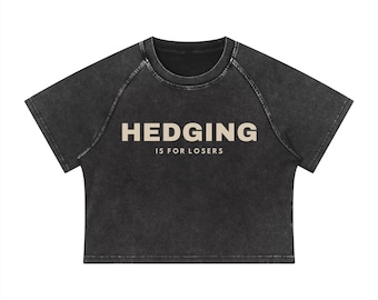 ヘッジングは負け犬のすること ラグラン クロップド Tシャツ - ブラック/クリーム