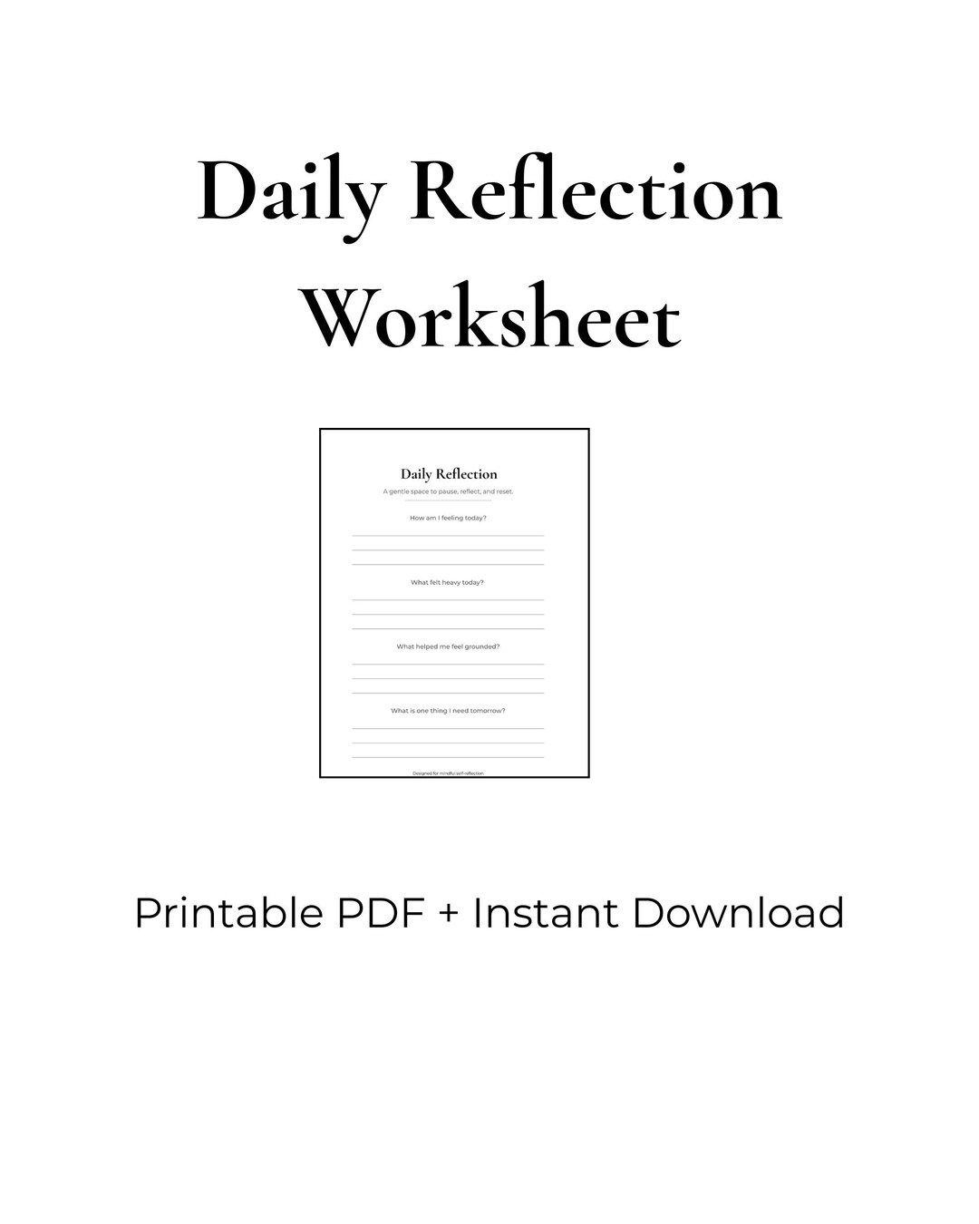 Daily Reflection Worksheet - Etsy