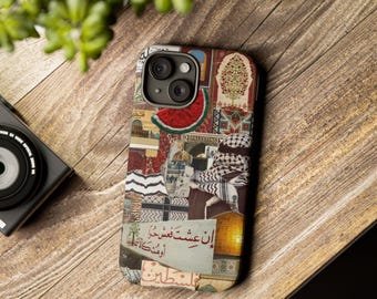 Palestine Collage phone case | Keffiyeh Dome Watermelon stickers