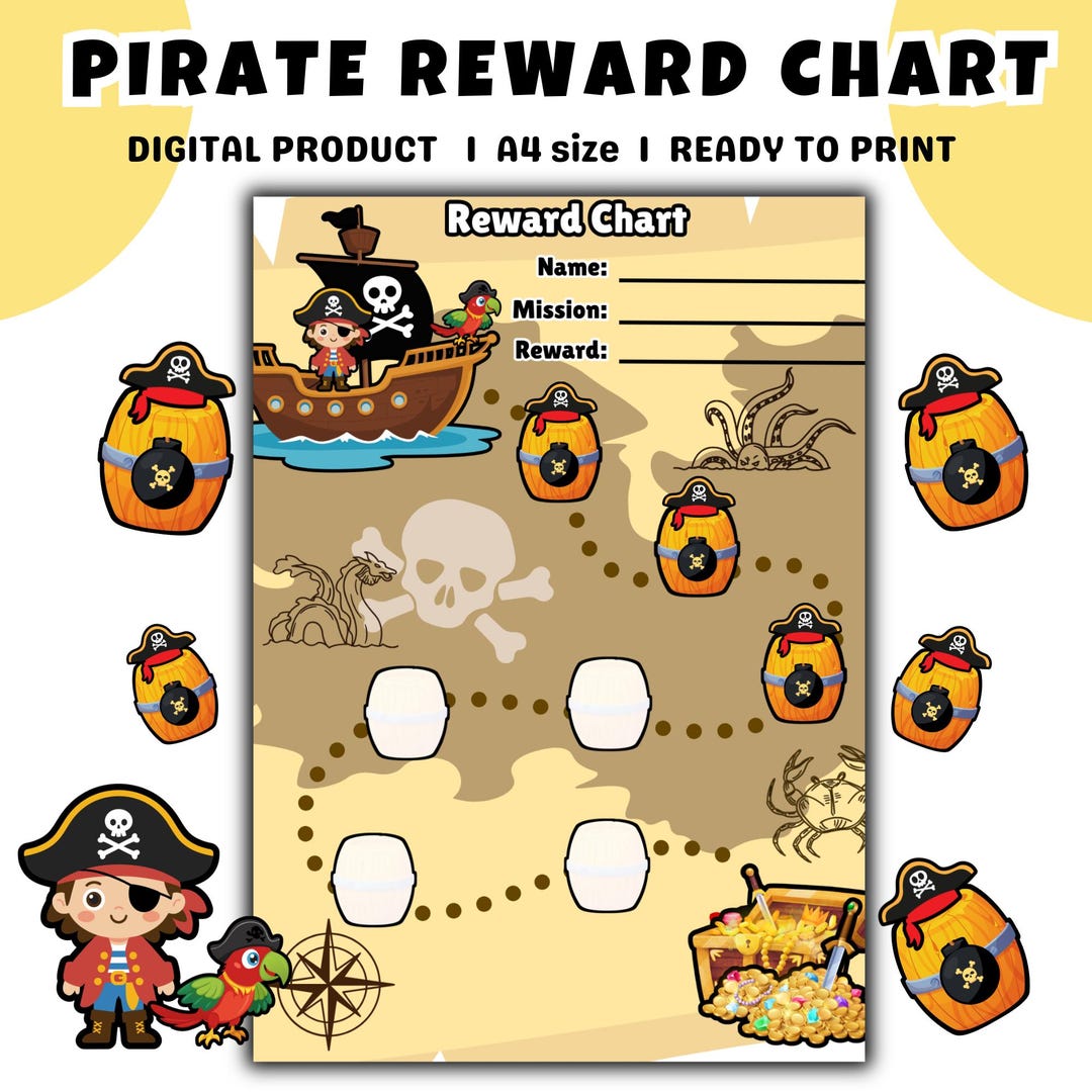 Pirate Reward Chart - Printable Learning Activity for Kids ...