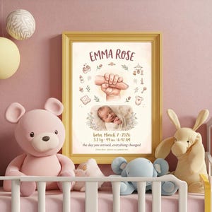 Baby-Ankunftsschild, Sternenkarte der Nacht unseres Kennenlernens, individuelle Sternenkarte, Sternenkarte des Kennenlerntages, Geburtsdiagramm, Kinderzimmer-Wandkunst, Monddiagramm