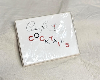 Vintage Butler-Thomas Come for Cocktails Note Card Set, Sealed, Likely 1950s–1960s Mid-Century Stationery